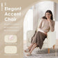 Beige Upholstered Accent Chair With Ergonomic Back