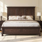 Solid Pine King Platform Bed Frame 65.2In Headboard