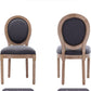 French Country Dining Chairs Set of 4 Oak Wood Round Back