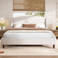 King Size Beige Upholstered Wing back Platform Bedframe