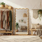 Boho Contemporary Reclaimed Wood Mirror 55x28 Inches