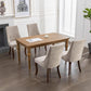 Velvet Dining Chairs Set of 4 Beige With Curved Wood Legs