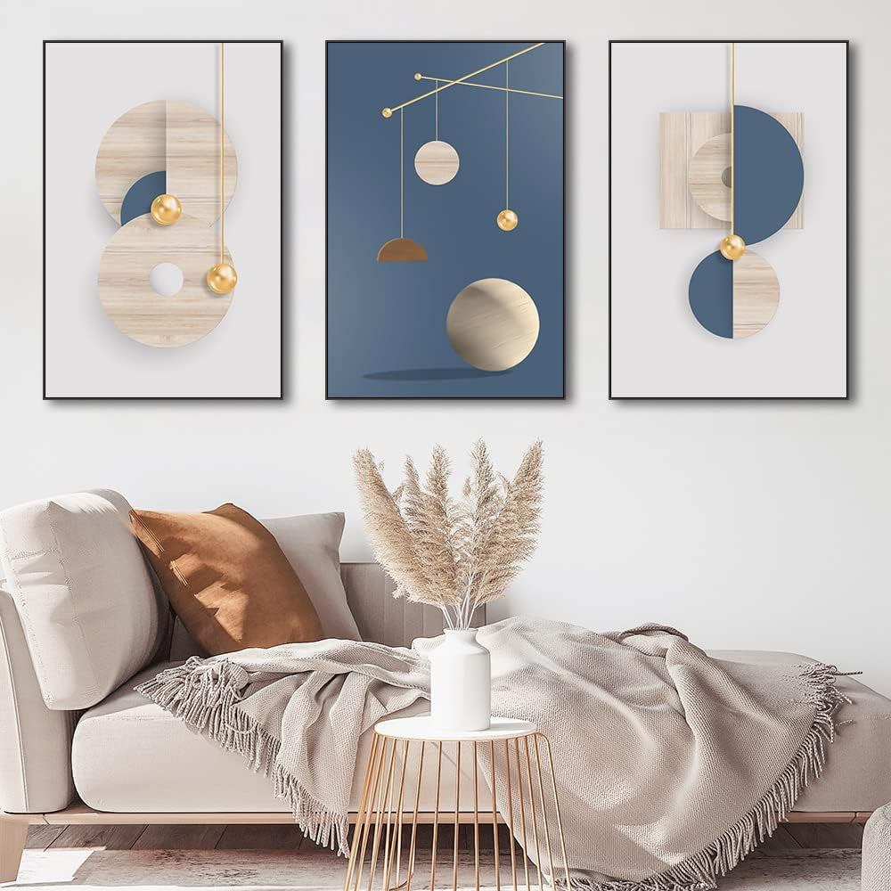 Geometric Multicolor Wall Art Canvas Three Piece 16x24