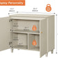 Beige Buffet Sideboard With Internal Storage Compartments