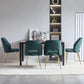 Forest Green Velvet Upholstered Dining Chairs Gold Legs