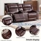 Genuine Leather Manual Overstuffed Loveseat Recliner Brown