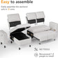 81 Inch Transformable Chenille Sleeper Sectional Sofa-3