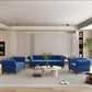 Blue Velvet 3 Piece Sectional Sofa Set With Tufting