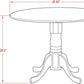 Round Wooden Dining Table 42-Inch Wirebrushed Buttercream