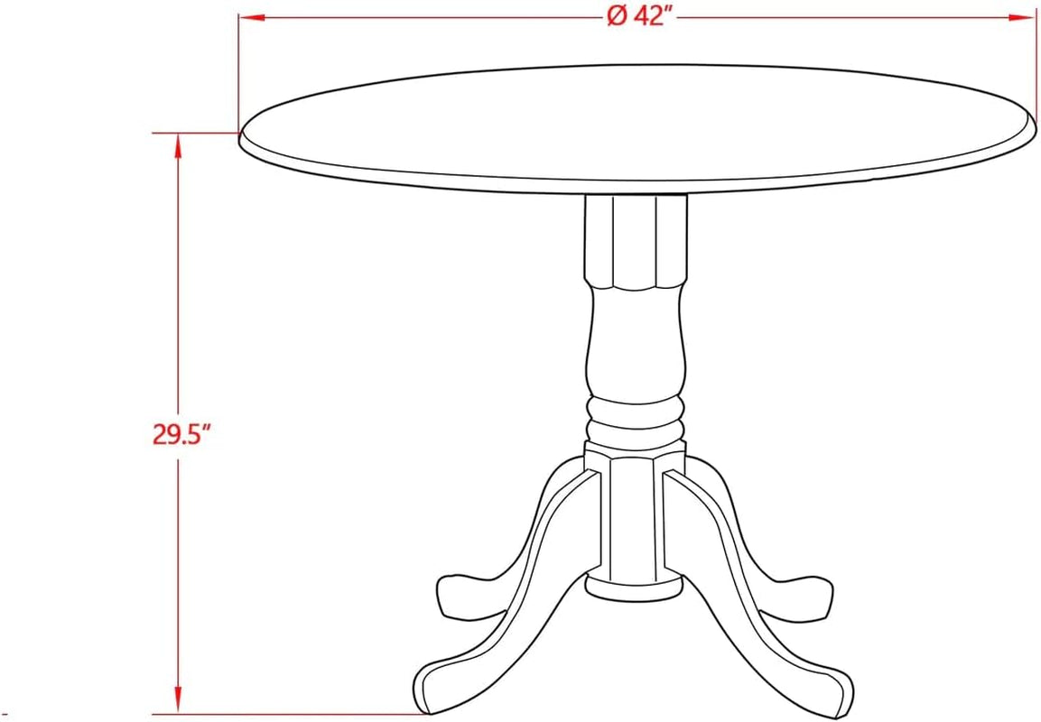 Round Wooden Dining Table 42-Inch Wirebrushed Buttercream