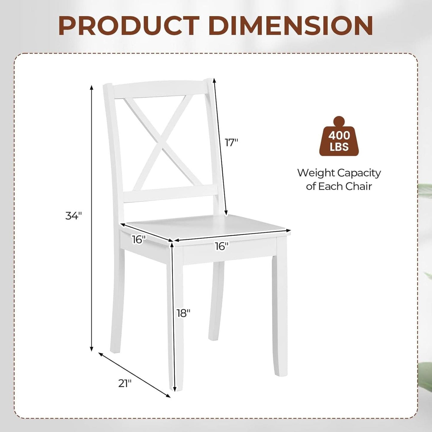 White Rubberwood Dining Chairs Curved Back Collection