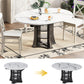 White Marble Extendable Dining Table Circular Convertible