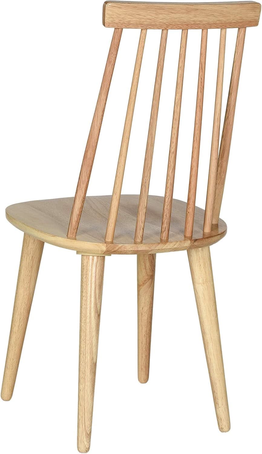 Wood Farmhouse Spindle Dining Chair Natural Finish Set Of 2