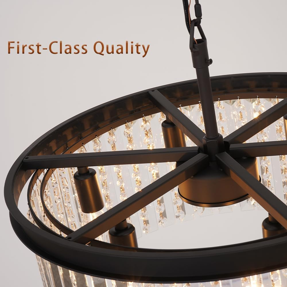 Elegant Black Chandelier TwentyInch Pendant Ceiling Light-3