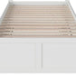 Twin Platform Bed White Footboard Trundle Included