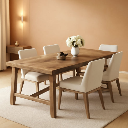 70.9 Inch Farmhouse Dining Table Natural Reinforced