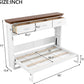 Horizontal Murphy Bed With Drawers White Walnut Top