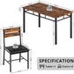 Dining Table Set For 4 Wood Kitchen Table With Upholstered Chairs Rustic Brown