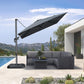 Outdoor Umbrella 8x8 Square Grey Premium Grade All Weather