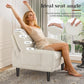 Beige Upholstered Midcentury Modern Compact Accent Chair