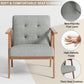 Gray Upholstered Contemporary Accent Chair With Walnut