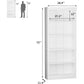 White 72 Inch Tall Bookcase For Living Room Storage-2