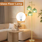 Elegant Gold Floor Lamp With Stained Glass Lamp shades