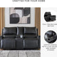 Reclining Leather Loveseat With Console Cupholders Black