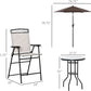 Patio Dining Set With 2 Folding Chairs Beige Umbrella