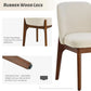 Beige Upholstered Dining Chairs Set With Rubberwood