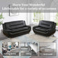Black Faux Leather Sofa Loveseat 2 Piece Living Room Set