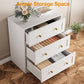 White Contemporary Solid Wooden Three Drawer Dresser