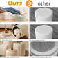 White Storage Ottoman Round Velvet Upholstered Set