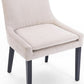 Beige Upholstered Corduroy Dining Chairs Bundle Four