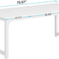 White Rectangular Dining Table 71 Inches Household