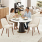 Beige Upholstered Dining Chairs With Contemporary Finish