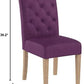 Solid Wood Purple Tufted Parsons Dining Chair Set of 2
