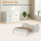 Queen Murphy Bed With Mattress White Storage Drawer-1