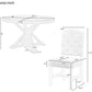 Extendable Round Dining Table Set 5 Piece Modern Farmhouse Style