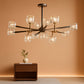 12-Light Black Gold Chandelier Ceiling Light Fixture