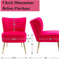 Midcentury Velvet Slipper Chair Armless 20.5In Pink