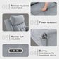 Power Double Reclining Sofa Gray Microfiber Cushioned