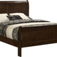 Queen Sleigh Bed Cappuccino Finish With Curvatures