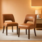 Brown Faux Leather Dining Chair Set Of 2 Upholstered