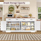 63 Inch White Contemporary Farmhouse Buffet Cabinet