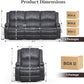 Grey 3 Seater Recliner Sofa Set With Removable Console For Living Room Comfort And Style