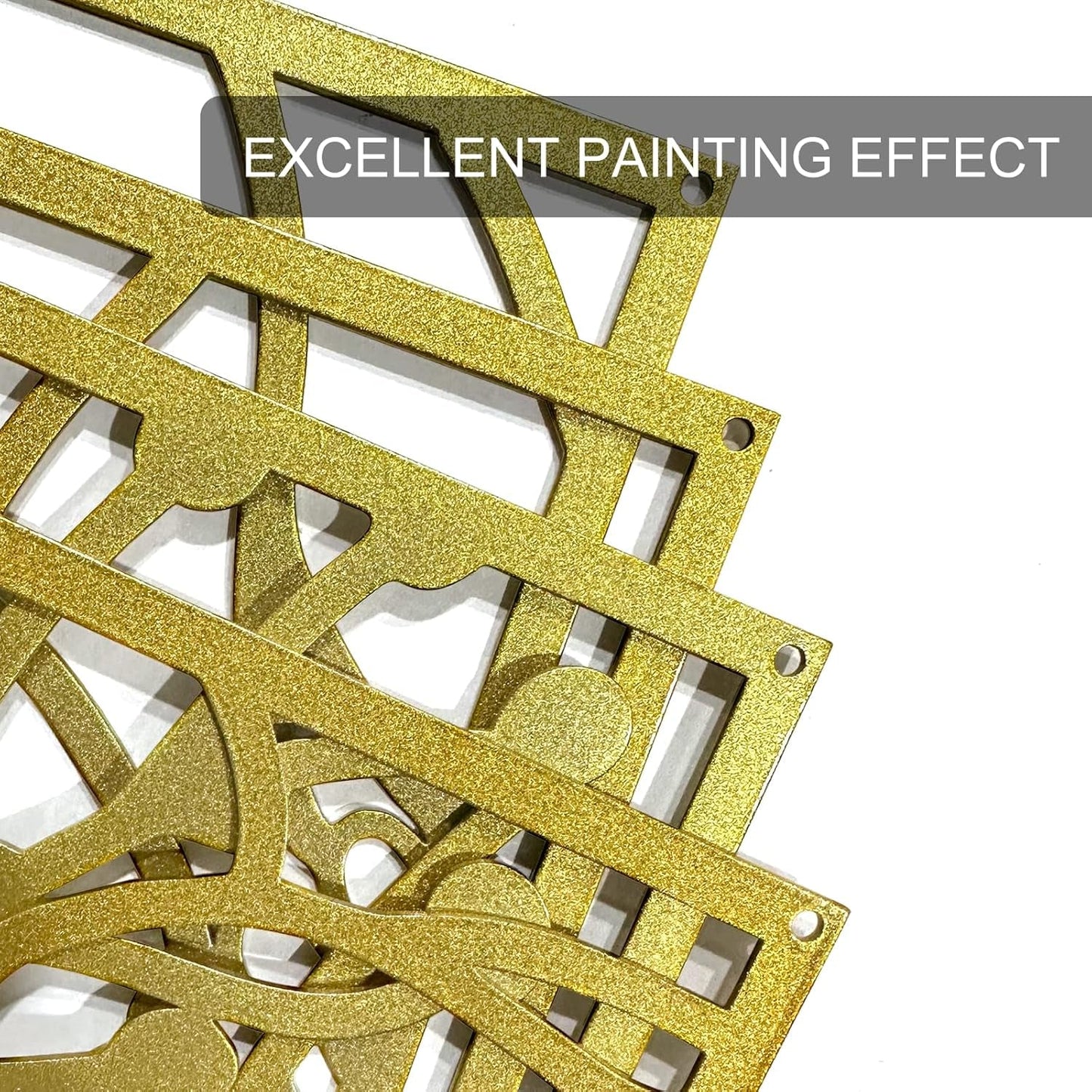 Gold Abstract Minimalist Sculptural Wall Art 17x11.8