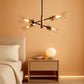 Black Gold Four Light Sputnik Ceiling Chandelier Modern
