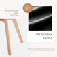 Black PU Leather Mid Century Dining Chairs Solid Wood Legs