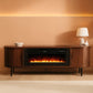 Seventy Inch Walnut TV Stand With Electric Fireplace
